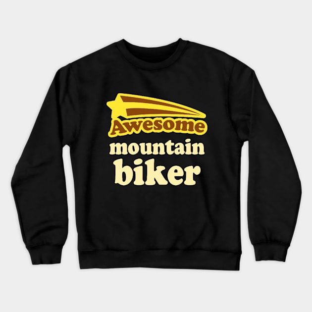 awesome mountain biker Crewneck Sweatshirt by clownverty